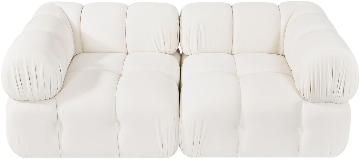 Orin - Velvet Performance Fabric Upholstered 2 Piece Modular Sofa (2 Corner Chairs)
