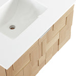 Leonardo - Engineered Stone And Solid Wood 24" Wall Mounted Bathroom Vanity