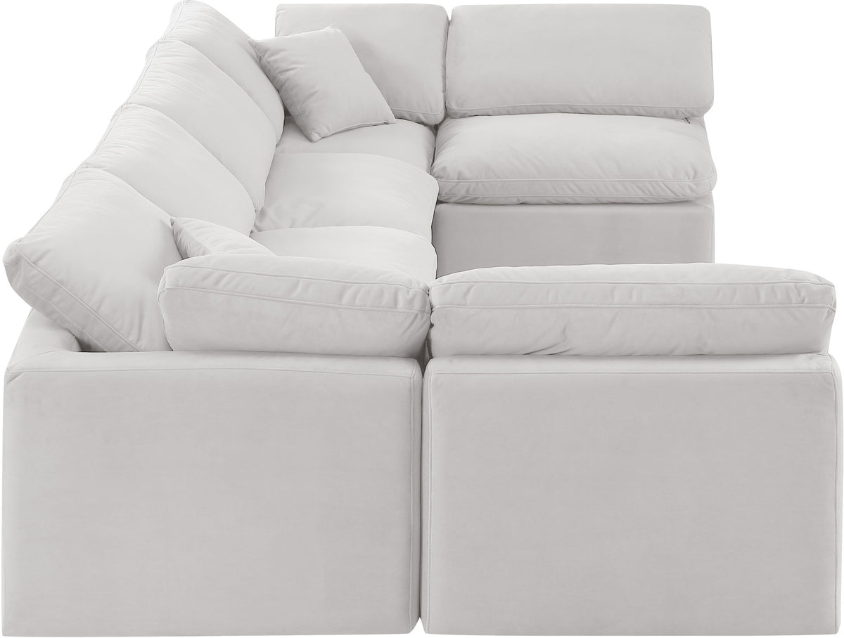 Indulge - Velvet 6 Piece Modular U-Shaped Sectional