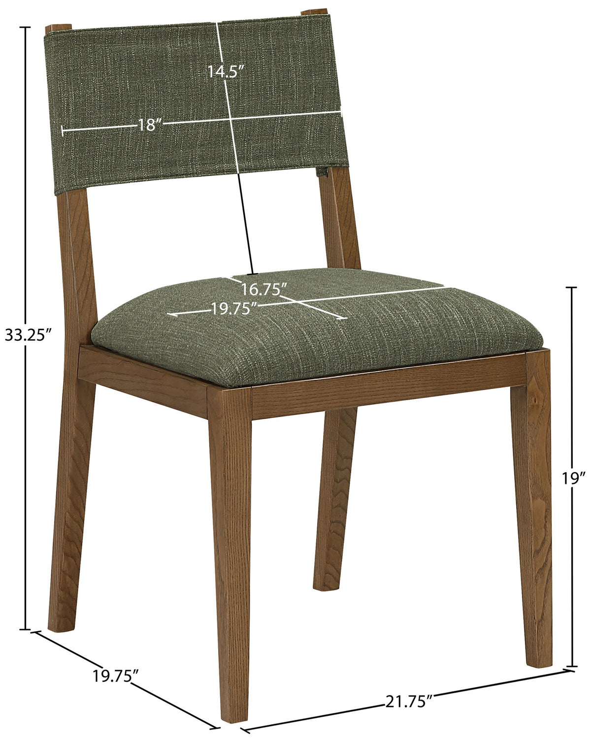 Avon - Linen Textured Performance Fabric Dining Side Chair (Set of 2)
