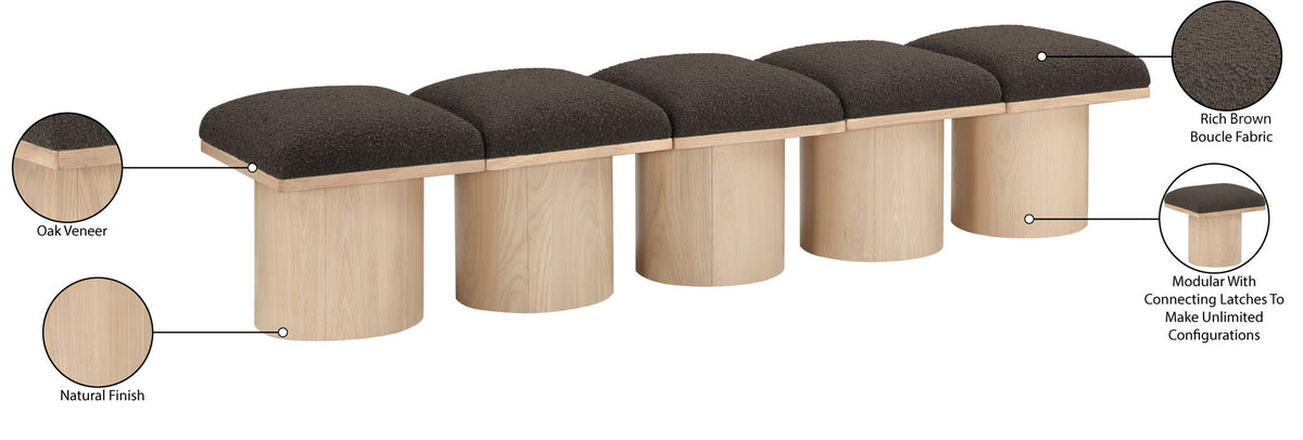 Pavilion - 5 Piece Modular Bench With Natural Base