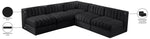 Rummi - Armless Velvet Performance Fabric Upholstered 5 Piece Modular Sectional