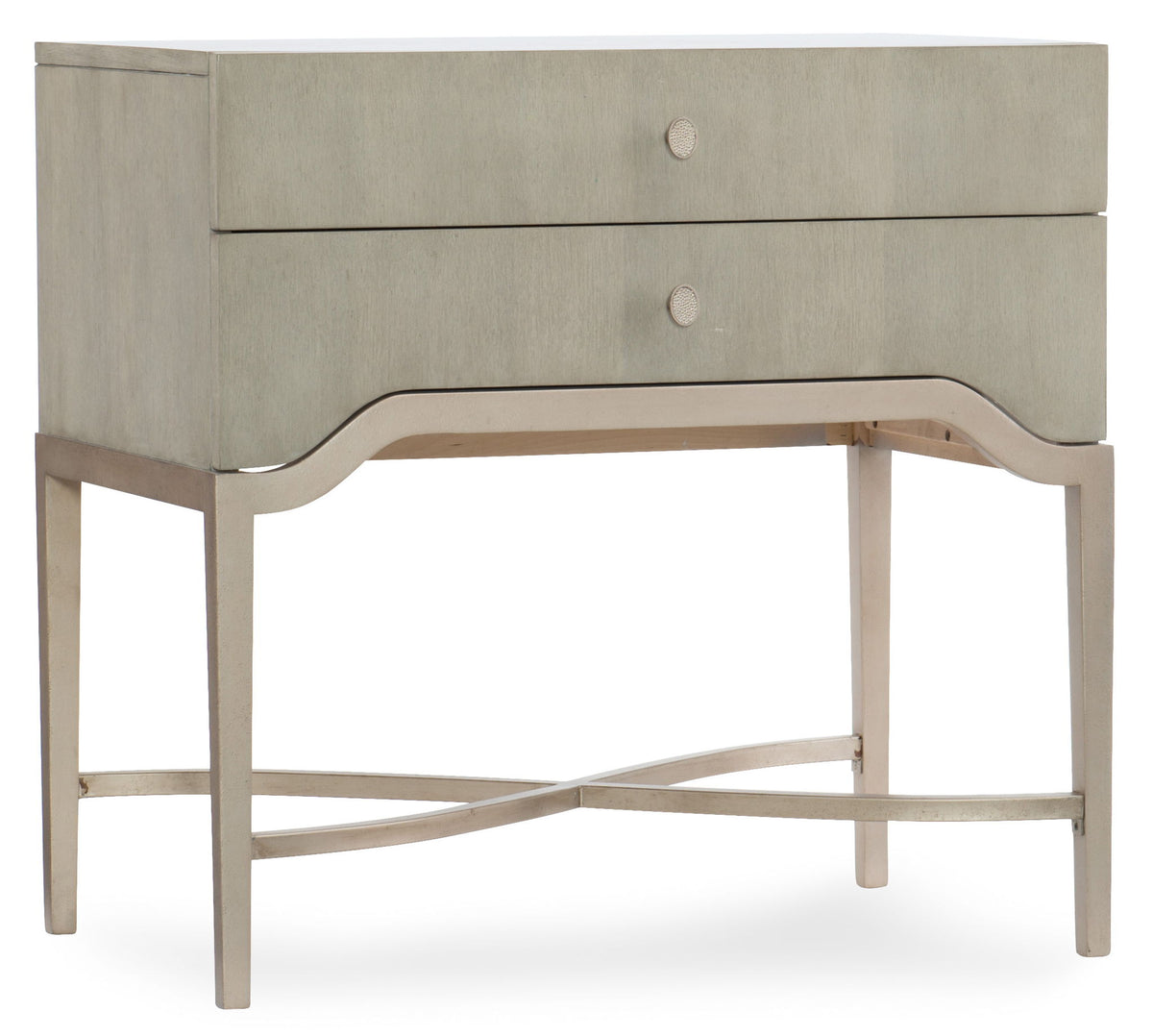 Elixir - 2-Drawer Nightstand - Silver