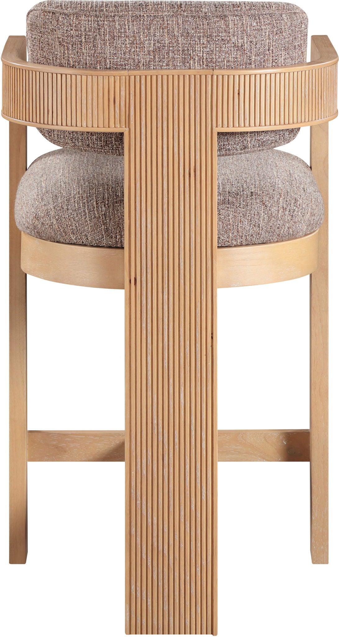 Sacha - Linen Stool With Natural Base