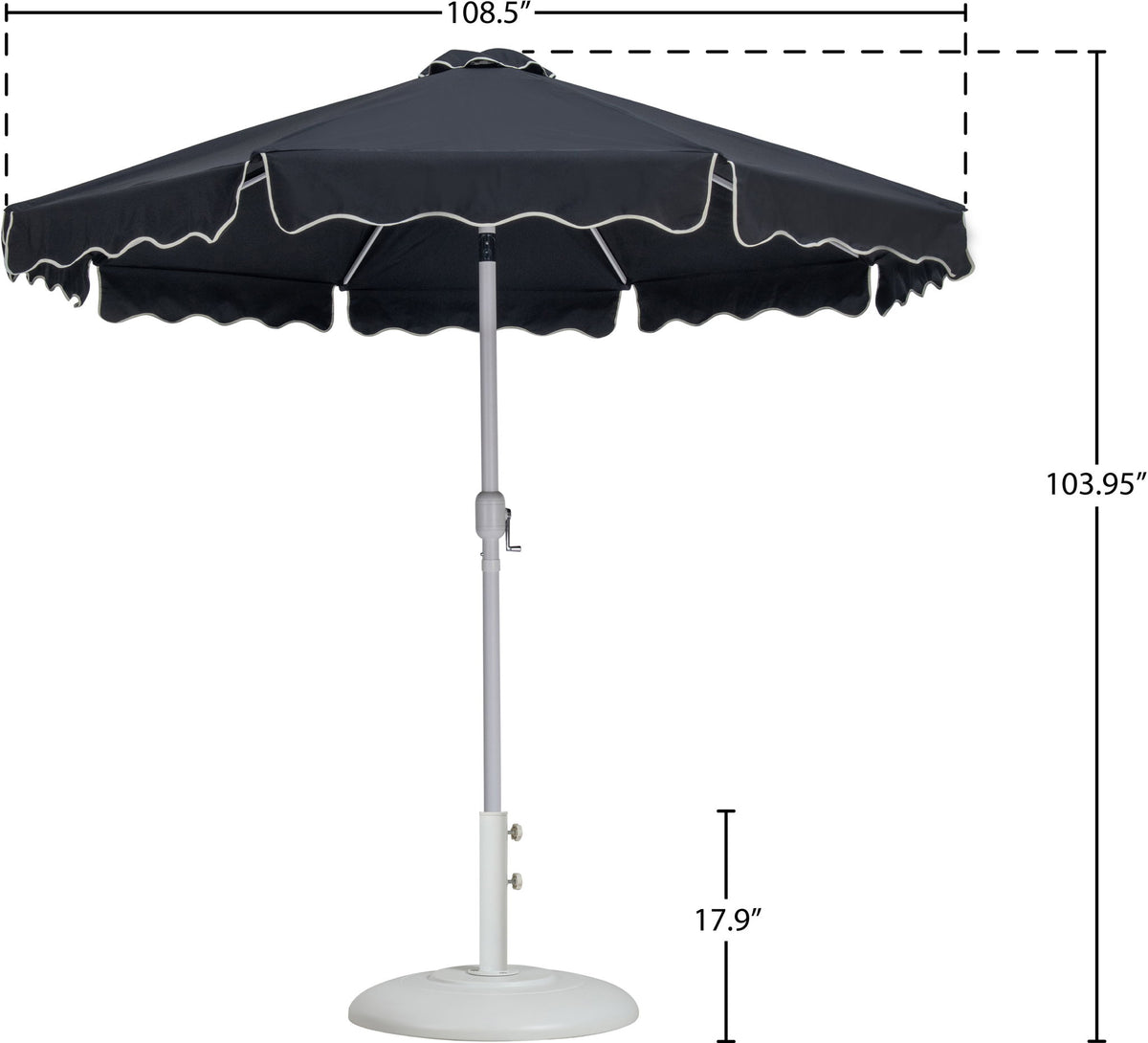 Amalfi - Patio Umbrella - White Base / White Pole
