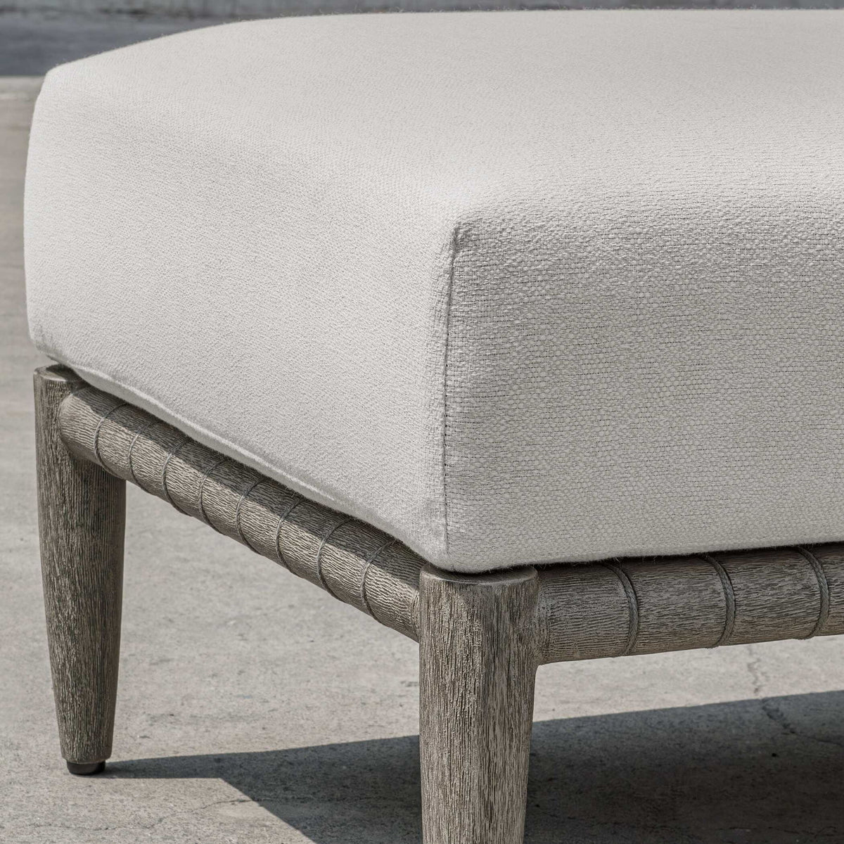 Borneo - Cushion Outdoor Ottoman - White