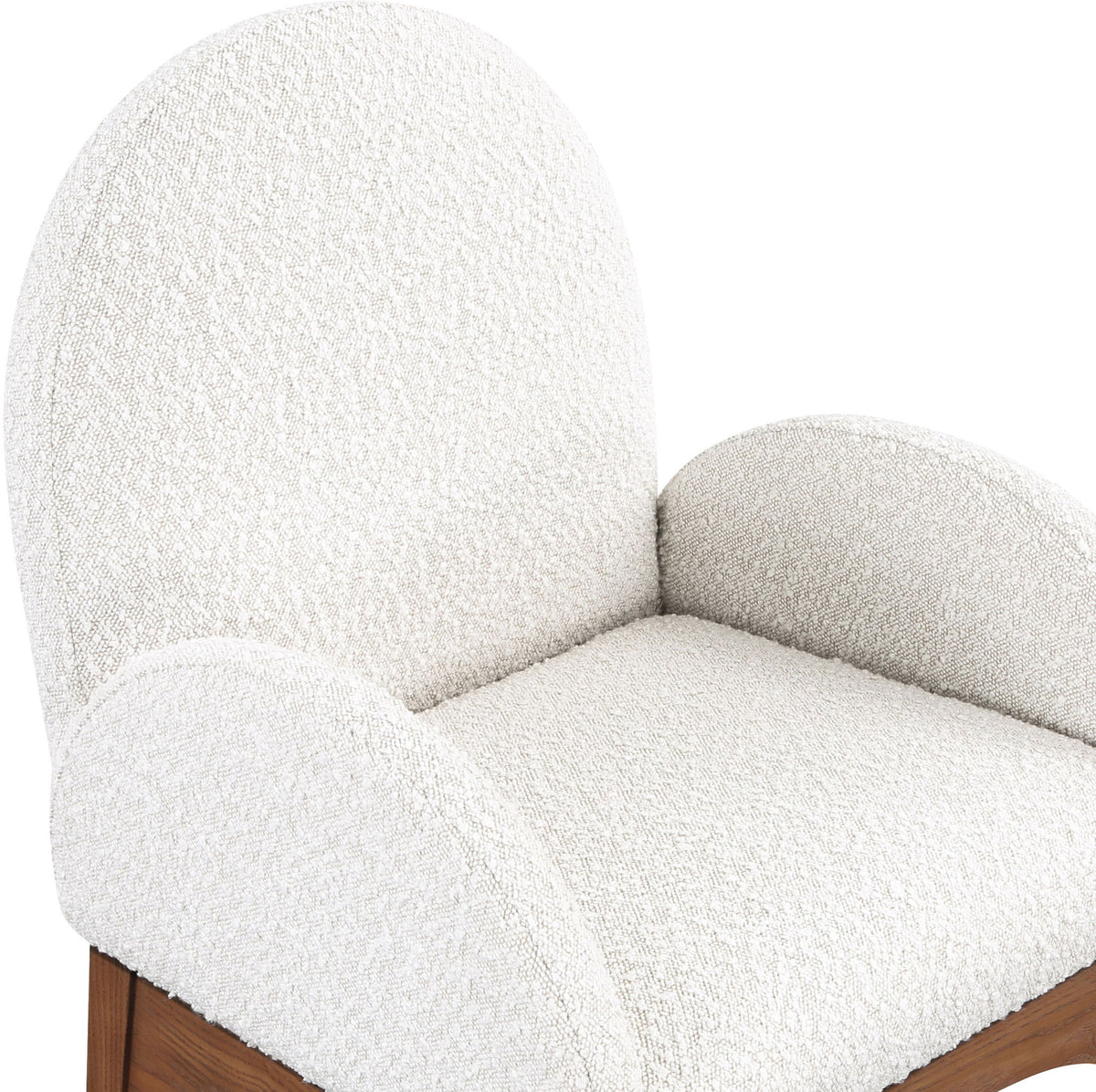 Waldorf - Boucle Dining Arm Chair With Brown Legs