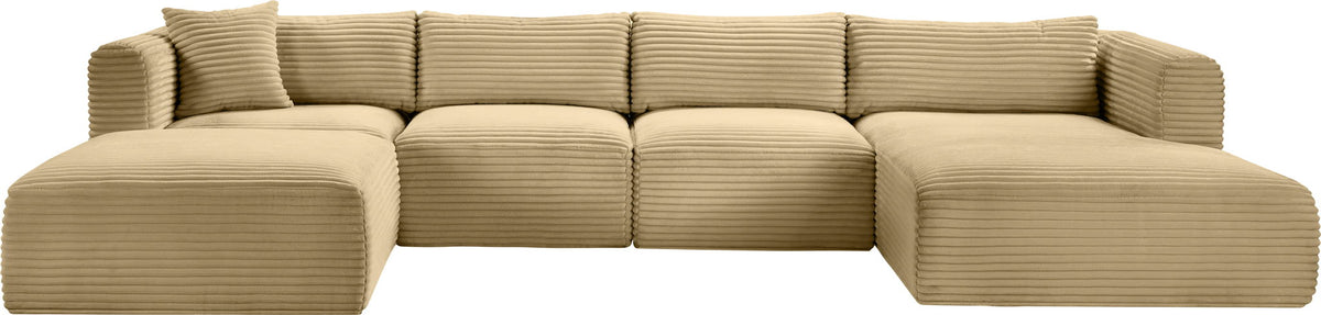 Shaggy - 5 Piece Modular Sectional With Chaise And Ottoman