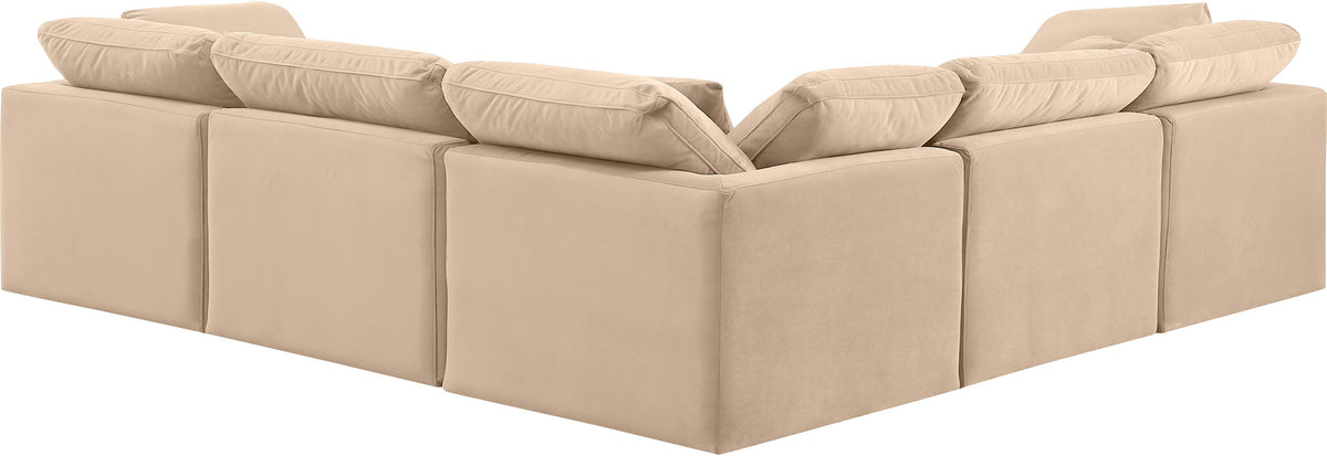 Indulge - Velvet 5 Piece Modular Corner Sectional