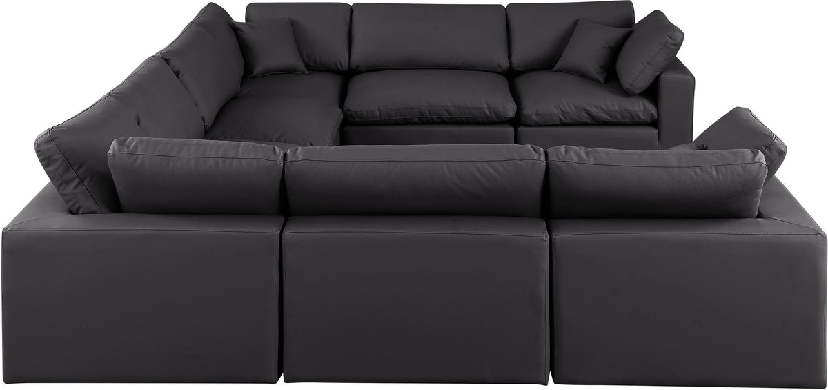 Comfy - 8 Piece Faux Leather Modular Sectional