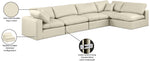 Comfy - 5 Piece Faux Leather Modular Sectional