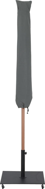 Fiji - Aluminum Patio Umbrella With Square Black And Teak Base