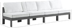 Nizuc - Outdoor Patio 4 Seat Armless Modular Sofa With Gray Frame