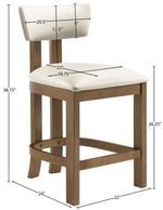 Lavrin - Vegan Leather Upholstered Counter Stool (Set of 2) - Walnut Base