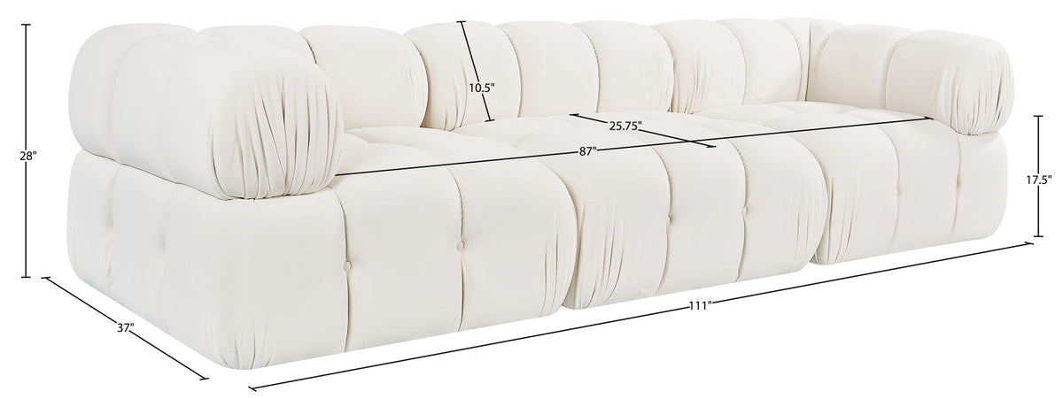 Orin - Velvet Performance Fabric Upholstered 3 Piece Modular Sofa