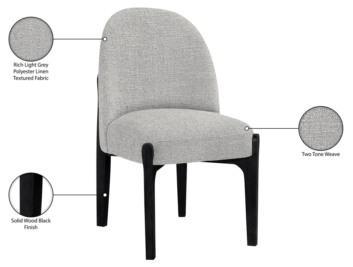 Torino - Upholstered Dining Chair With Brushed Black Base (Set of 2)