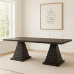 Plateau - 78" Rectangle Dining Table - Top & Base - Dark Brown