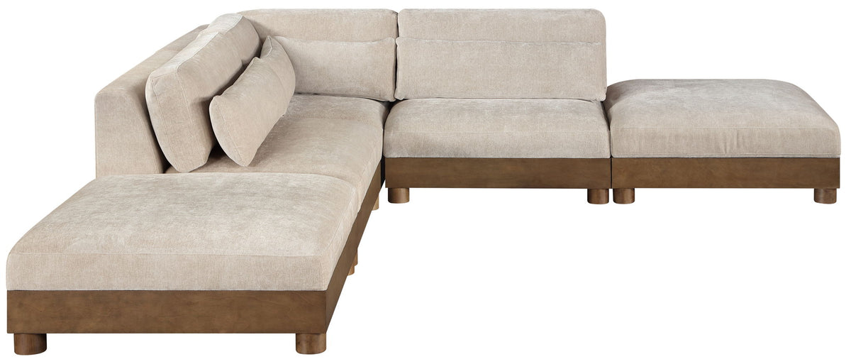 Turin - Chenille Fabric Upholstered Modular Sectional - Taupe