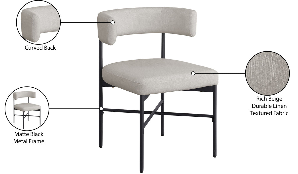 Rivage - Durable Dining Chair With Black Frame (Set of 2)
