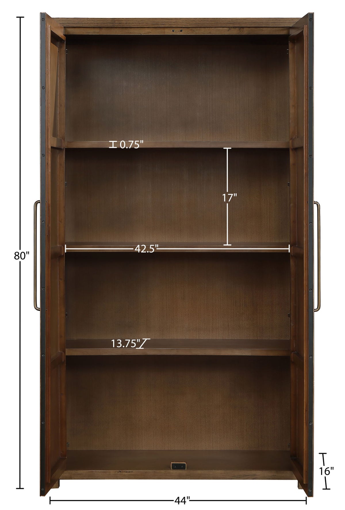 Vana - Solid Wood, Oak Veneer And Stainless Steel Storage Cabinet