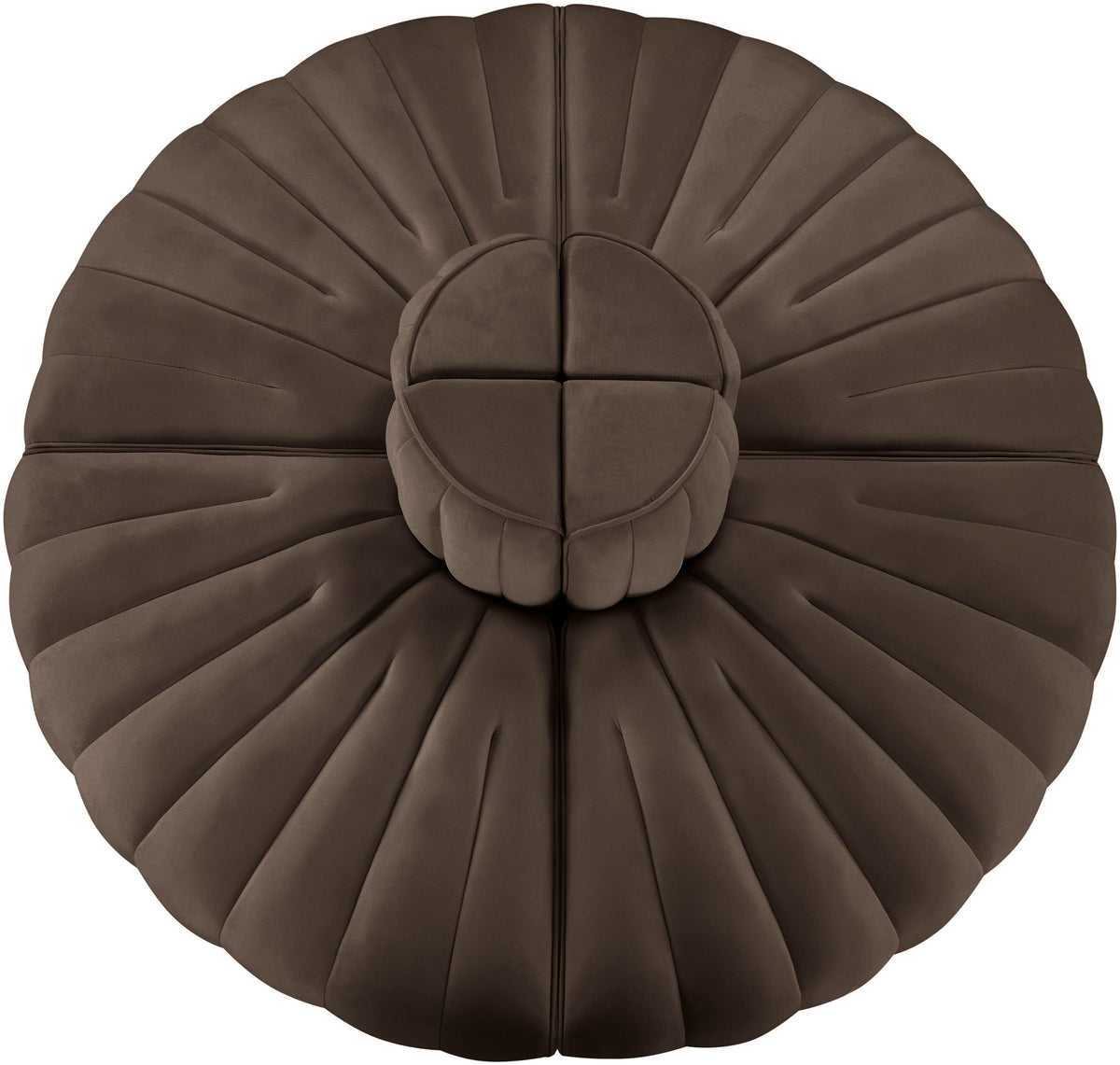 Rummi - Round Velvet Performance Fabric Upholstered 4 Piece Modular Sofa