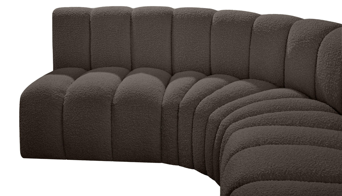 Arc - Boucle Fabric 6 Piece U-Shaped Modular Sofa