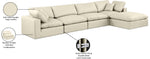 Comfy - 5 Piece Faux Leather Modular Sectional With Chaise