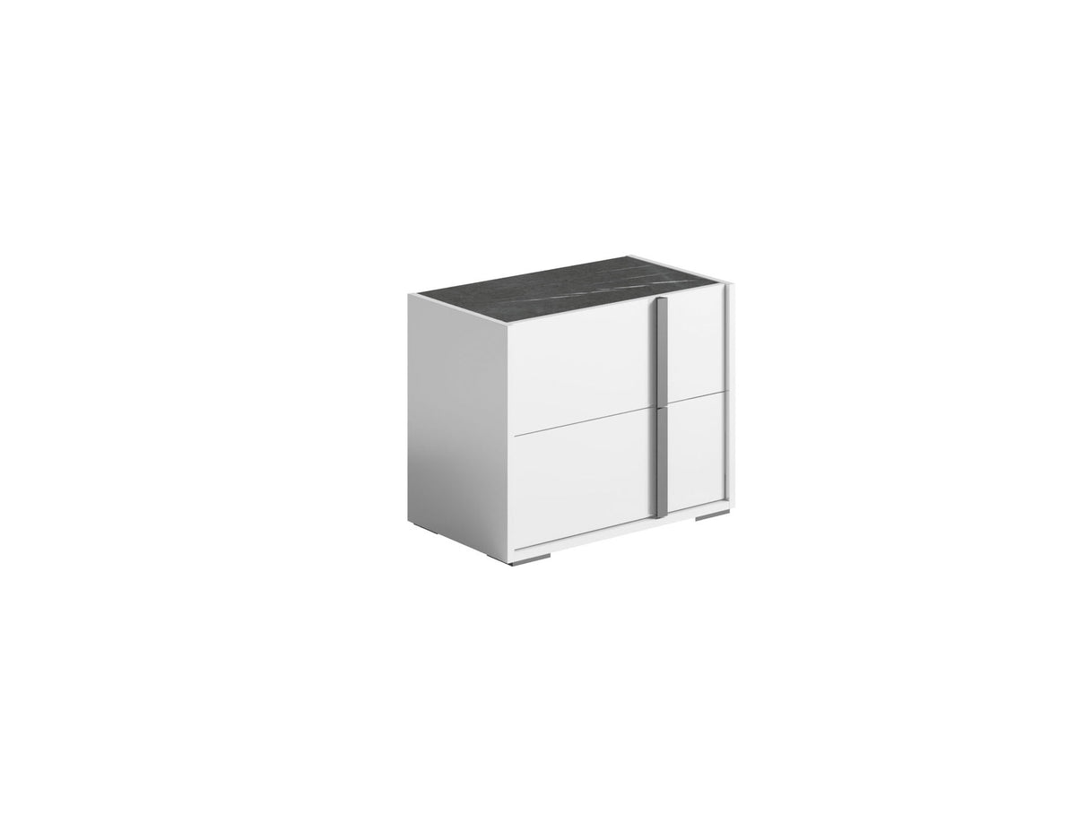 Bianca - Marble Nightstand - White