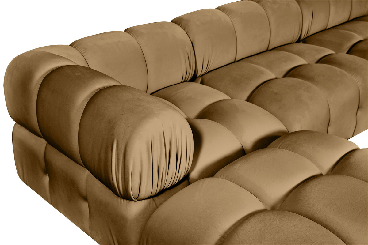 Orin - Velvet 4 Piece Modular Sectional With Chaise
