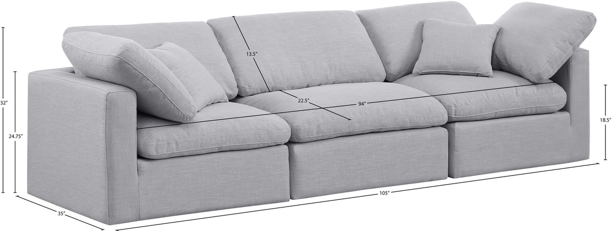 Indulge - Linen 3 Seat Modular Sofa