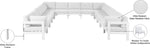 Nizuc - Outdoor Patio 13 Piece Modular Sectional With White Frame