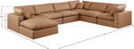 Comfy - 7 Piece Faux Leather Modular Sectional With Chaise