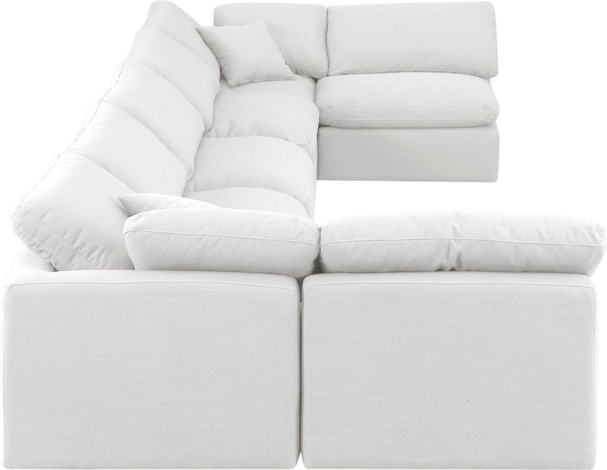 Indulge - Linen 7 Piece Modular U-Shaped Sectional - White