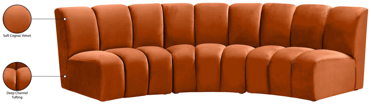 Infinity - 3 Piece Velvet Modular Sectional