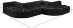 Rummi - Rounded Velvet Performance Fabric Upholstered 6 Piece Modular Sectional