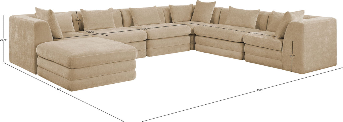 Stellar - 7 Piece Chenille Fabric Upholstered Modular Sectional