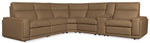 MS - Simone Six-Piece Power Reclining Sectional - Dark Brown