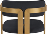 Aurum - Vegan Leather Upholstered Dining Chair With Brushed Brass Base (Set of 2)