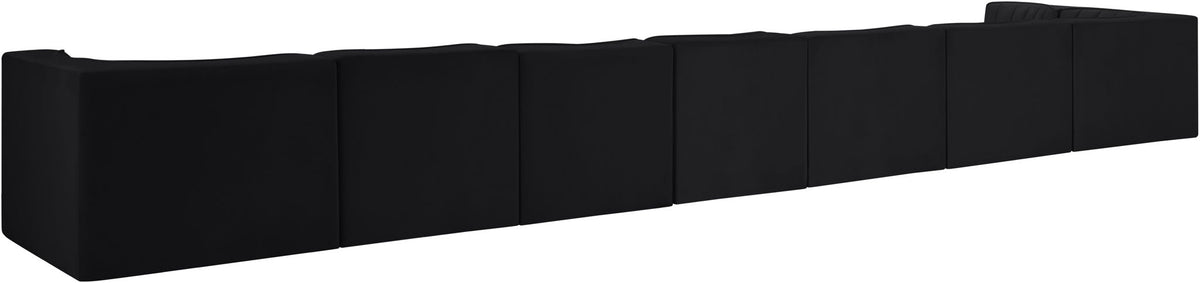 Rummi - Velvet Performance Fabric Upholstered 8 Piece Modular Sectional, L-Shaped (Right)