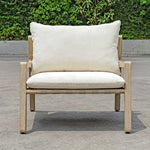 Strapped - Outdoor Lounge Chair - Light Brown / Pearl Silver
