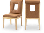 Gwendolyn - Faux Leather Dining Side Chair With Natural Frame (Set of 2)