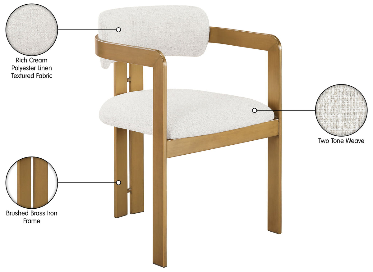 Aurum - Linen Textured Fabric Upholstered Dining Chair (Set of 2)