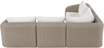 Seacrest - Olefin Water Resistant Fabric And Wicker 4 Piece Outdoor Patio Modular Sectional