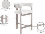 Romeo - Boucle Counter Stool With Silver Base (Set of 2)