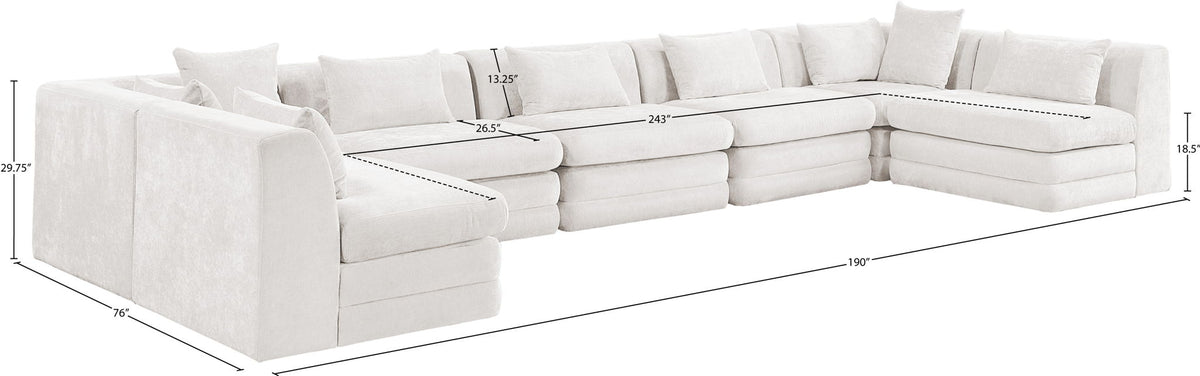 Stellar - 7 Piece Chenille Fabric Upholstered Modular Sectional