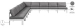 Nizuc - Outdoor Patio 9 Piece Modular Sectional With White Frame