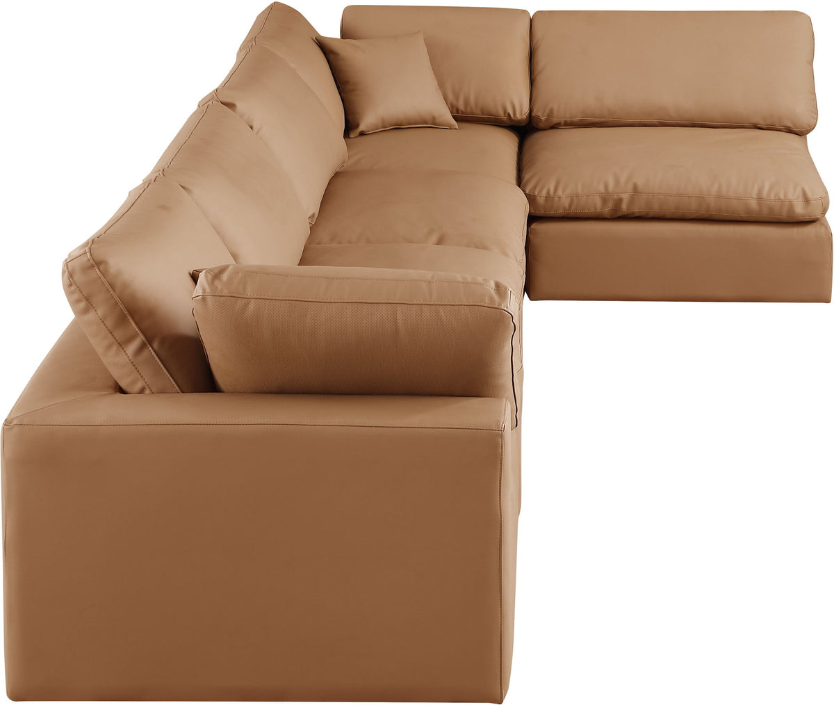 Comfy - 5 Piece Faux Leather Modular Sectional