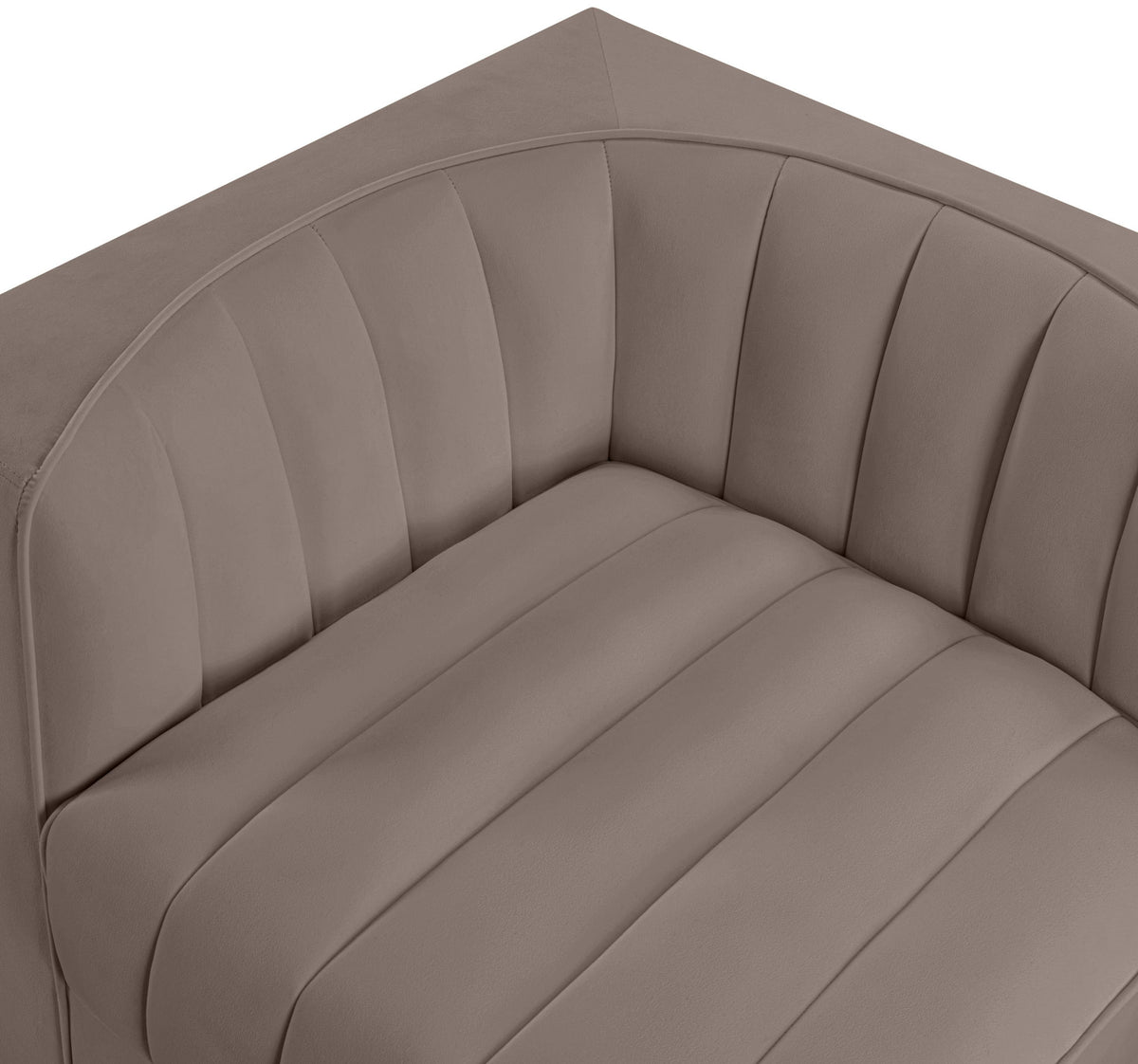 Rummi - Velvet Performance Fabric Upholstered 2 Piece Modular Loveseat
