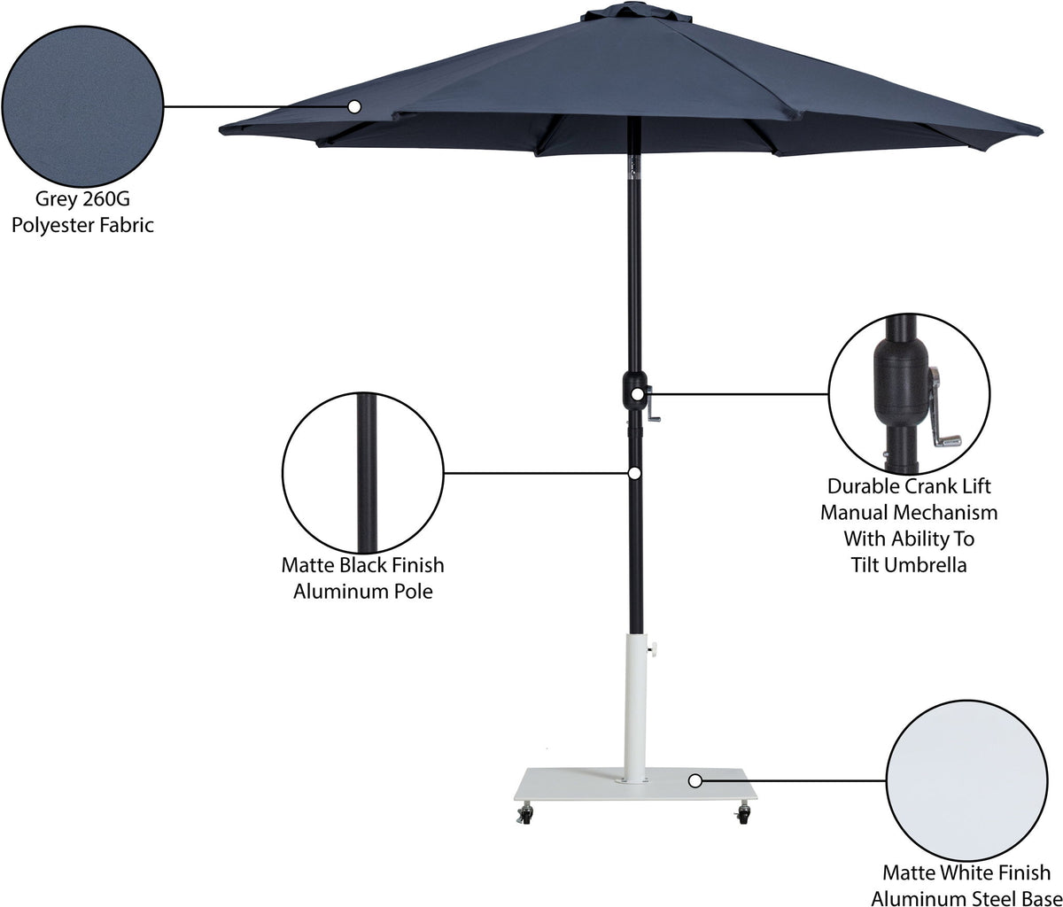 Fiji - Aluminum Patio Umbrella With Square White And Black Base