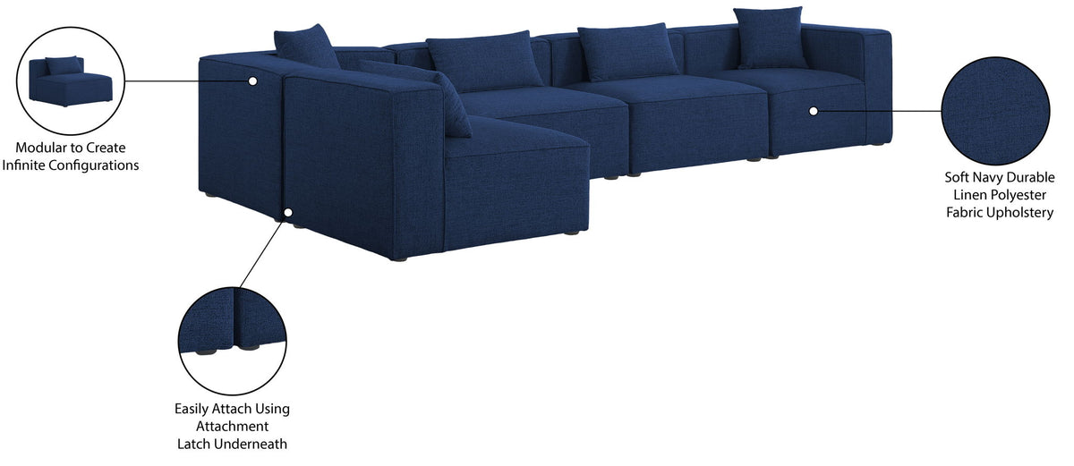 Cube - Linen 5 Piece Modular Sectional